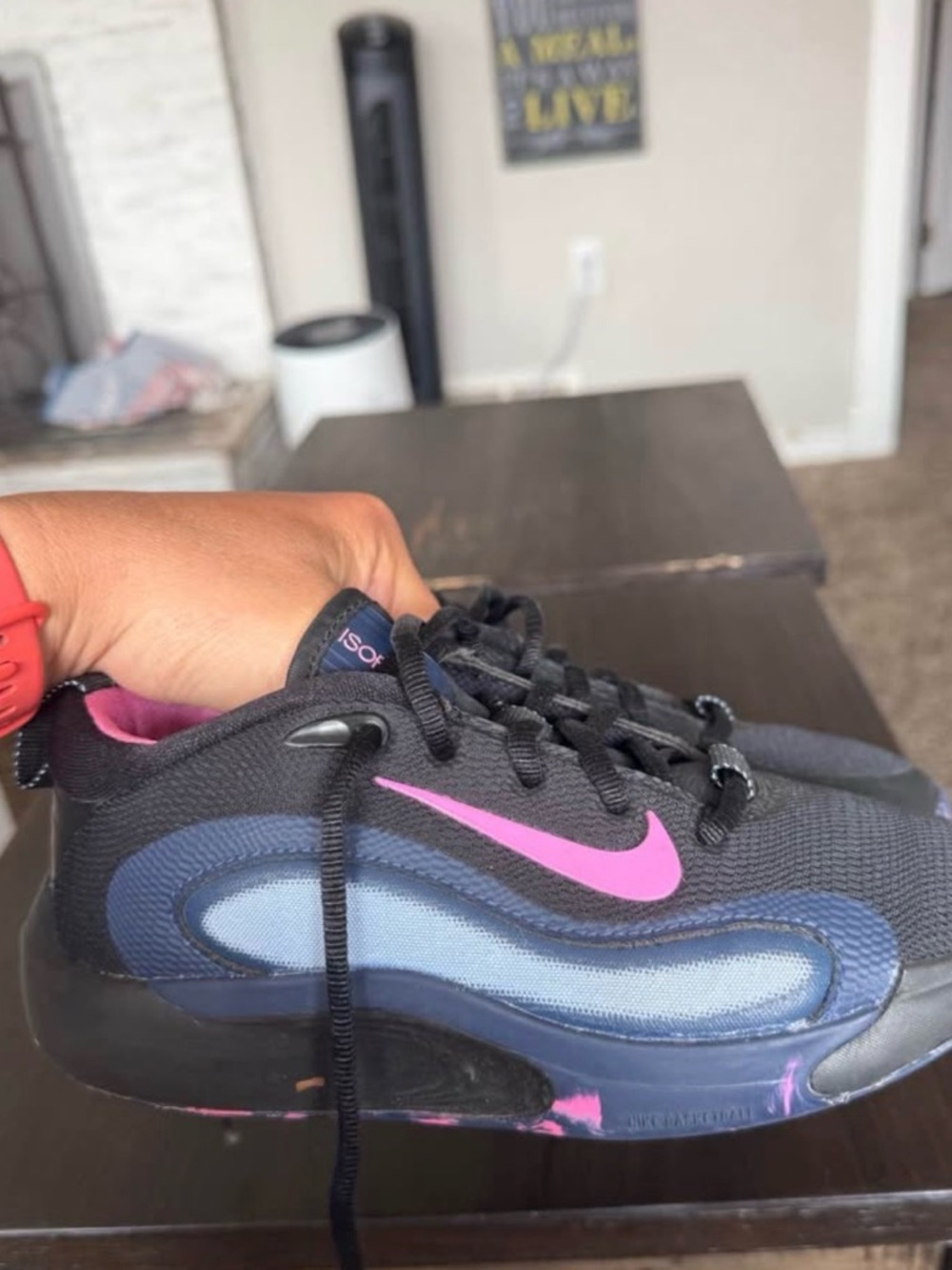 Nike Isofly Kids' Black & Pink Athletic Sneakers